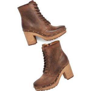 Kork-Ease Sherborn Brown Lion Leather Clog Boots NEW Size 9.5